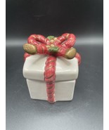 Vintage Rare 1988 Fitz &amp; Floyd Christmas Present Gift Ribbon Trinket Box... - $35.23