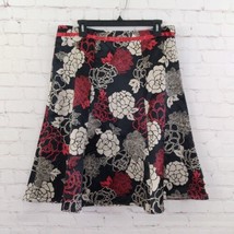 Clothing Co by Notations Womens Large Black Cream Red Floral Oriental A Line - £15.76 GBP