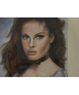 Original Watercolor Painting Portrait of Raquel Welch by CK Brothers - $9,341.13 MXN
