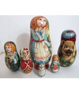 Hand Painted One of a Kind Russian Nesting Doll Alice in wonderlandby Il... - $596.68 CAD