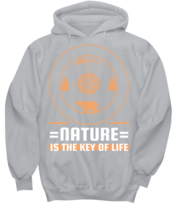 Nature is the Key to Life, grey Hoodie. Model 60074  - £31.96 GBP