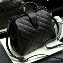 Women Handbag Pu Leather Doctor Bag Womens Crossbody Handbags Female Plaid Rivet - £44.49 GBP