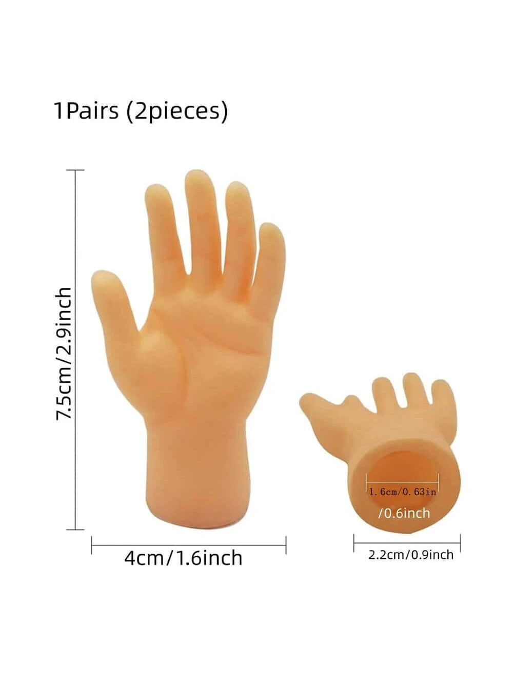 Novelty Gift Mini Finger Puppets 2pcs Realistic Tiny Hands for Fun Gags Party Item image 4