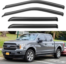 YQAUTEC Window Visors Rain Guards for 2015-2025 Ford F150 Supercrew Dark... - $27.55