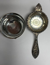 Rare A. Chick &amp; Sons Sterling Silver Tea Strainer Cup Set 1975 London Ha... - £233.54 GBP