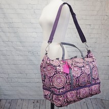 ❤️ VERA BRADLEY Lei Flowers Midtown Travel Tote Performance Twill Purple Pink - £71.93 GBP