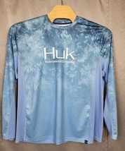 Huk Shirt 2XL Fishing Performance Moisture Wicking Quick Dry Long Sleeve Blue  - £16.56 GBP