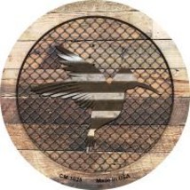 Corrugated Hummingbird on Wood Novelty Metal Mini Circle Magnet CM-1025 - $12.95