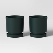 Room Essentials™ 2pc Recycled Resin Planter Pots Green 4x4x4 Indoor Outdoor - $251.49 MXN