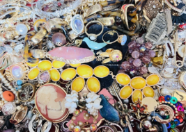 Huge Lot Junk Drawer Jewelry 8 lbs Vintage Modern Wear Craft Repurpose Repair - £46.54 GBP