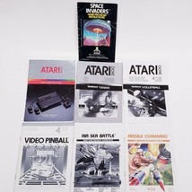 Lot Of 7 Atari 2600 Manuals: System, Tennis, Space Invaders, Pinball, Missile... - £19.46 GBP