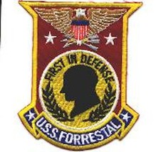 5&quot; Usn Navy Uss Forrestal CV-59 First In Defense Military Embroidered Patch - £27.86 GBP