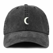 Trendy Apparel Shop XXL Crescent Moon Embroidered Unstructured Washed Pigment Dy - £17.30 GBP