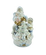 Ceramic Santa Claus and Christmas Tree Music Box Decoration - £15.86 GBP