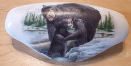 Ceramic Cabinet Drawer Pull BLACK Bear and cub @Pretty@ wildlife - $8.41