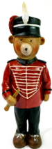 Christmas Teddy Bear Soldier With Horn 10&quot; x 3.5&quot; Holiday - $8.59