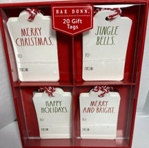 Rae Dunn 20 Christmas Gift Tags  4 Designs Merry Christmas Hard To Find - £15.45 GBP