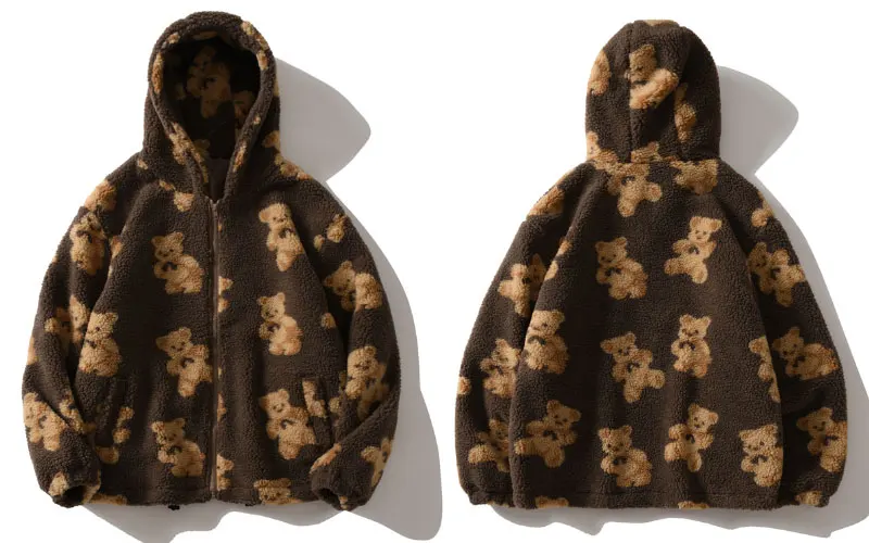 GONTHWID Fleece Hooded Jackets Streetwear Casual Harajuku Hip Hop Men Women Fash - £187.09 GBP