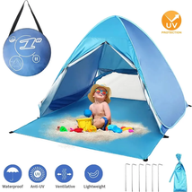 Anti-Uv Pop up Sun Shelter Beach Tent W/ Carry Bag Lightweight &amp; Easy Setup NEW - £36.02 GBP