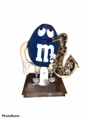 Primary image for M&M's Blues Cafe Candy Dispenser Blue Peanut M&M Jazz Saxophone Player Limited