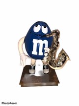 M&amp;M&#39;s Blues Cafe Candy Dispenser Blue Peanut M&amp;M Jazz Saxophone Player L... - £21.88 GBP