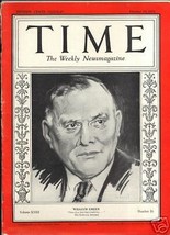 MAGAZINE TIME WILLIAM GREEN  OCTOBER 19 1931  - £19.46 GBP