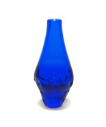 Vintage Cobalt Blue Hand Blown Glass Vase Pinch Glass Heavy Base 7.5 height - £19.55 GBP