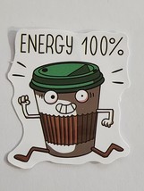Energy 100% Running Coffee Cup Multicolor Super Cute Sticker Decal Embel... - £1.83 GBP