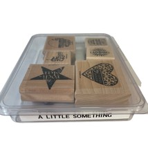 Stampin Up A Little Somethin Rubber Stamp Set Wood Mounted - £11.03 GBP