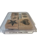 Stampin Up A Little Somethin Rubber Stamp Set Wood Mounted - £10.89 GBP