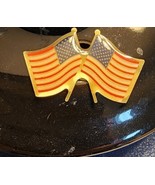 USA Crossed American Flags Patriotic Enamel Lapel Pin - €8,60 EUR