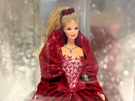 2002 Mattel Holiday Celebration Barbie Velvety Burgundy Gown #56209 New - £15.50 GBP
