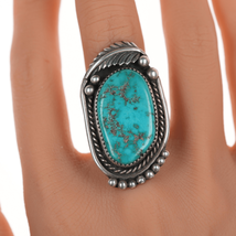 sz7.5 c1970&#39;s Orville Tsinnie (1943-2017) Navajo silver and turquoise ring - £319.11 GBP