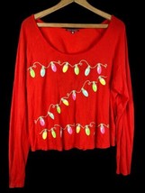 Wildfox Intimates Medium Christmas Knit Top Shirt PJ Pajama Red Lights T... - $46.57