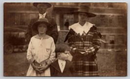 RPPC Young Family Mother in Plaid Coat Son Won&#39;t Look at Camera Postcard... - £5.45 GBP