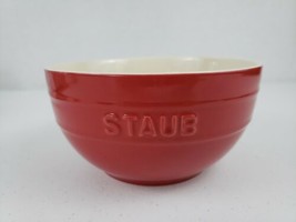 STAUB Large Ceramic Bowl 6.5&quot; 17cm 1.3 Qt 1.2 L CHERRY Red NEW Soup Salad Cereal - £20.45 GBP