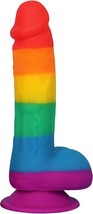 7 Inch Liquid Silicone Realistic Dildo Super Soft Rainbow Adult Toy - $24.99