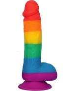7 Inch Liquid Silicone Realistic Dildo Super Soft Rainbow Adult Toy - $459.19 MXN