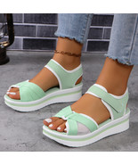 Mesh Cross-strap Sandals With Velcro-design Thick Sole Flats Beach Shoes  - $20.20