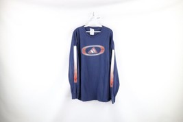 Vintage 90s Adidas Mens Size XL Faded Spell Out Long Sleeve T-Shirt Blue Cotton - £31.12 GBP