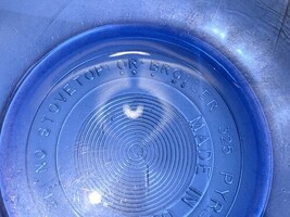 Vintage Pyrex 325 Clear Blue Glass Mixing Bowl 2.5L USA No Stovetop image 6