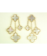 Mother of Pearl Gold Plated Chandelier Earrings - $120.00