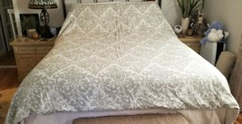 Pottery Barn Linen Blend JACQUARD MEDALLION QUEEN Duvet Cover  NWOT #33 - $149.00