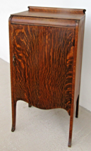 Antique Sheet Music Tiger Oak Cabinet, Record Cabinet, Side Table  - $1,979.01