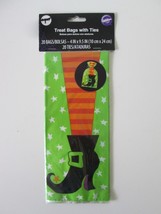 WILTON Halloween &quot;Witch&#39;s Leg &amp; Boot&quot; Party Treat Bags w/Ties - 20 ct. NEW - £6.22 GBP