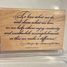 Stampin Up! Statement Of The Heart Wooden Rubber Stamp Crafting Tool - €3,32 EUR