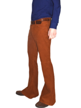 Men&#39;s RETRO FLARES Tan Brown Corduroy PANTS Retro Hippie 60s 70s Bell Bo... - $64.90