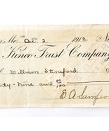1912 Kineo Trust Company Bank Check E.A. Sampson Dover Maine Signed 1027... - $370.74 MXN 1912 Kineo Trust Company Bank Check E.A. Sampson Dover Maine Signed 1027... - $370.74 MXN