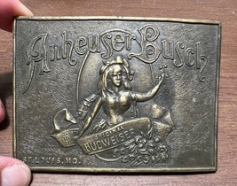 Bud Girl  Original Budweiser -  Anheuser Busch Bergamot Woman Belt Buckle - £27.82 GBP