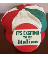 Vintage Tri Color Gatsby Cap With It’s Exciting To Be Italian Button - €16,06 EUR